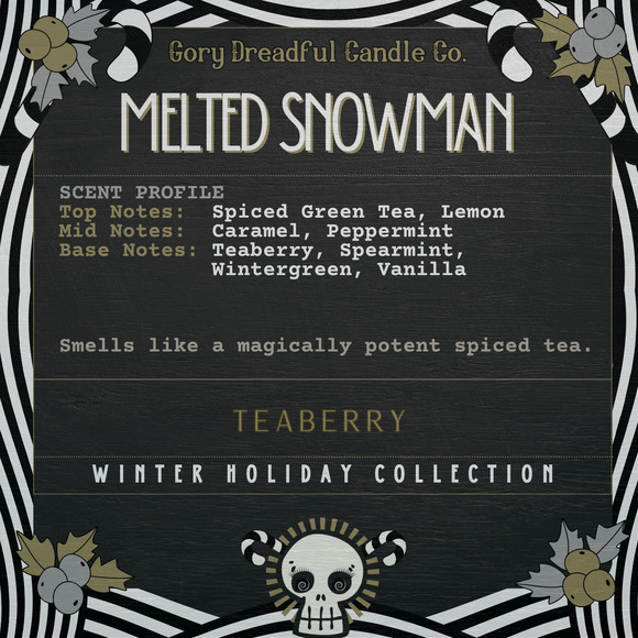 Melted Snowman Luxury Wax Melt: Teaberry Scent - Picture 2 of 6